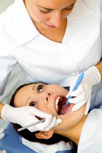 Dentist working on a patient